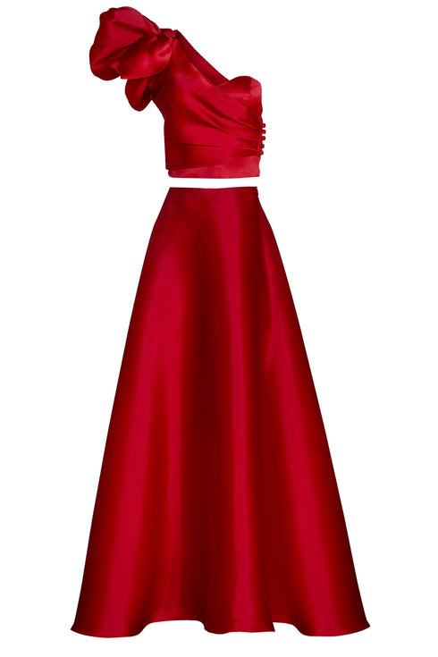 Vestido Bouganville Cereza 3 Piezas